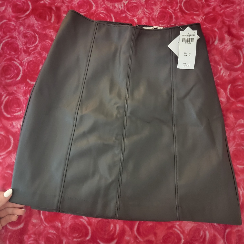 SOLD - Black Vegan Leather Mini Skirt
